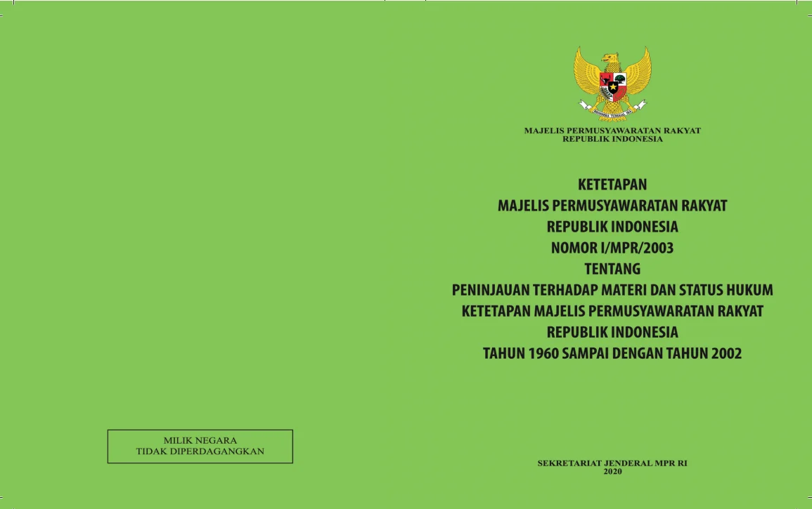 Ketetapan MPR RI Nomor I/MPR/2003